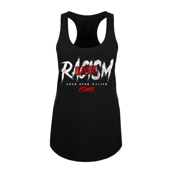 LOVE OVER RACISM - WOMEN'S FITTED TANK TOP - $JZBTVE$ Thumbnail